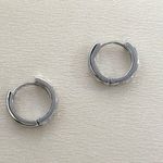 13mm Small Silver Hoop Earrings for Men Women Streetwear Unisex Earrings Photo 3