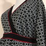 Motherhood Maternity Top Womens XL 16 18 Black White Print Colorblock Tie Waist Photo 2