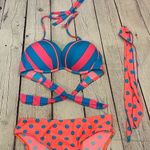Bikini Set Hot Pink & Bright Blue Bikini (no label) Photo 2