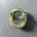Anthropologie Vtg Labradorite Gold/ Diamond Oversized Adjustable Ring Photo 4