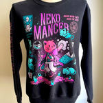 Womens Nekomancer Cat Sweatshirt Kitten Black Gildan Anime Whimsigoth Small Photo 0
