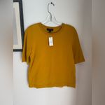Ann Taylor NWT  Mustard Eylet  Short Sleeve Knit Top Photo 2