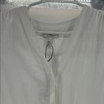 Halston Heritage Blue green White Midi Dress high low S new linen rayon vacation Photo 8