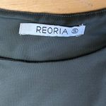 REORIA DOuble Layer Smoothing High Neck Crop Top Size Small Olive Green Photo 2