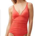 Tommy Bahama New. Over-The-Shoulder V-Neck One Piece, Paradise Coral Photo 0