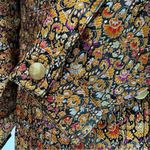 Coldwater Creek Vintage Jacquard Black & Jewel Tone Button Front Blazer Jacket Photo 8