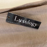 Luxology  Women's Dress Sz S Tan Khaki Beaded Neck Lightweight Mini Photo 9