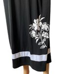 Only  Necessities Vintage Y2K Black White Classy Beach Tropical Floral Maxi Dress Photo 1