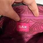 The Sak  Black Gray Leather Shoulder Strap Purse Pink Label Silver Hardwa… Photo 6