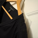 White House | Black Market  Fitted V Neck T Shirt Small Solid Short Sleeve Gathered Photo 1