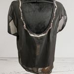 Decree Vintage Sheer Black Sequined Blouse Size L NWT Photo 1