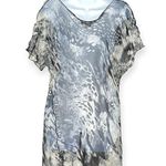 Nordstrom | One Size | 100% Silk Sheer Gray Abstract Design Swim Coverup Tunic Photo 3
