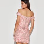 ❤️ Pink Jacquard Satin Off Photo 2