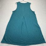 J.Jill Aqua Space Dye Front & Back Pleat Sleeveless Midi Pocket Dress XL Photo 8