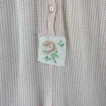 Victoria's Secret Vintage  One Piece Pajamas XS Pink Thermal Floral Pockets Photo 2