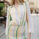 ZARA NWT Cotton Multicolor Stripe Double Breasted Valery Long Sleeve Photo 0