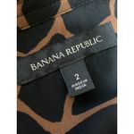Banana Republic  Black Giraffe Print Long Sleeve Belted Midi Shirt Dress Size 2 Photo 2