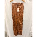Revice Denim Revice NEW Uptown Soho Brown Faux Leather High Rise Pants 27" Photo 3
