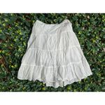 Vintage Bohemain Cottagecore 100% Cotton White Midi Flowy Skirt Size Medium Photo 5