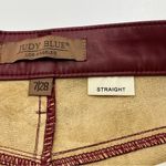 Judy Blue  Burgundy Red Faux Leather Tummy Control Straight Leg Pant 7 / 28 NEW Photo 3