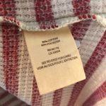 Free People We The Free Top  Red & Cream Striped Oversized Waffleknit Sz L EUC Photo 9