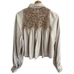 Urban Outfitters Callie Cropped Boho Top Size S Lace Ruffled Hem Western Cowgirl Photo 2
