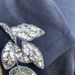 Vintage 80s 90s Outlander Sweater Dress Black Silver Leaves Beaded Sequin L Size L Photo 4