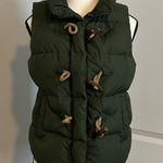 J.Crew  Women's XS‎ Green Quilted Down Puffer Vest Toggle Rope Outdoor Layer Photo 0