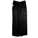 Equipment Ines Black Satin Wide Leg Cargo Pocket Trouser Pants Size 10 Photo 9