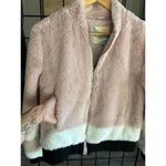 Cali 1850 Womens Bomber Jacket Large Pink White Black Faux Fur Photo 1