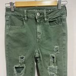 American Eagle Jegging Women's 2 Skinny Jeans Green Distressed Photo 1