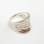 Handmade  RING Sterling Silver 925 Wavy Cutout Unknown Size Jewelry Boho Casual Photo 0