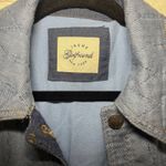 Jachs Girlfriend  Quilted Diamond Pattern Denim Jacket Barn Coat Blue Size S Photo 3