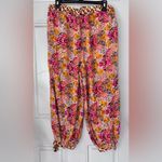 Anthropologie  Lightweight Pull String Waist Floral Harem Pants Large Photo 2