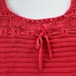 Y2K Jolie & Joy Knit Crochet Crop Womens Tank Top Sz 2X Coral Coquette Festival Orange Photo 2