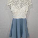 B Darlin Blue & White Graduation Dress Photo 0
