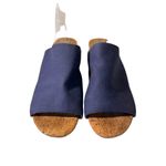 Aerosoles Women's Sz 11 W Blue Mid Level Heeled Sandal Cork Block Heel Open Toe Photo 2