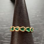 Set of 4 Green Heart Rings Photo 6