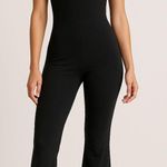 Qinsen Jumpsuit Sleeveless Flare Leg Black Nylon Spandex One Piece Romper Size 26 Photo 0