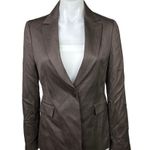 Marie Claire Paris Womens Brown One Button Notch Lapel Collar Blazer Jacket Sz S Photo 1