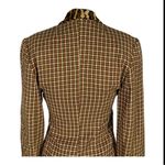 Vintage Finis Retro Y2k Faux Fur Collar Button Front Blazer Plaid Size 4 Brown Photo 7