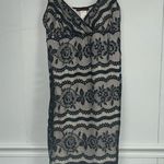 Vintage First Kiss Floral Black Lace Bodycon Dress Size Large Made in the USA Photo 1