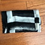 Madewell  Striped Geometric Black White Rectangular Wool Scarf NWT Photo 7