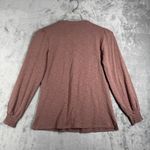 Belle‎ by Kim Gravel Button Henley Top Smocked Shoulder Long Sleeve Mauve XXS Pink Photo 2