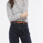 Barbour White Striped Bradley Print Long Sleeve Cotton Top - Size - 14 Photo 0