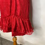 Georgina Chapman Pearl Lace Mini Dress Ruffle Strapless Sz 4 Red Photo 4