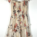 Taylor & Sage Taylor & Sage Beige Pink Floral Rose Smocked Shift Dress M Lined Cottagecore Photo 0