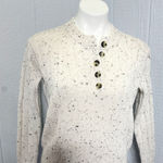 Madewell  Cream Speckled Button Sweater Photo 0