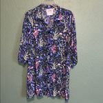 Flax  Rayon Tropical Fish Shirt button up camp shirt Hawaiian Photo 1