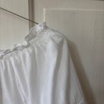 Old Navy  Peasant 100% Cotton White Ruffled Tie Front Blouse‎ Crochet Size Large Photo 6